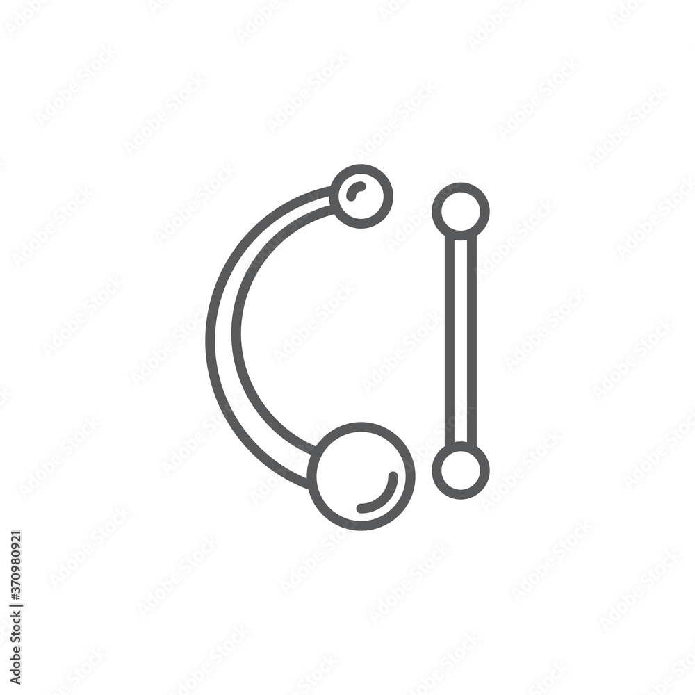 Body piercing vector icon symbol isolated on white background Body piercing vector icon symbol isolated on white background