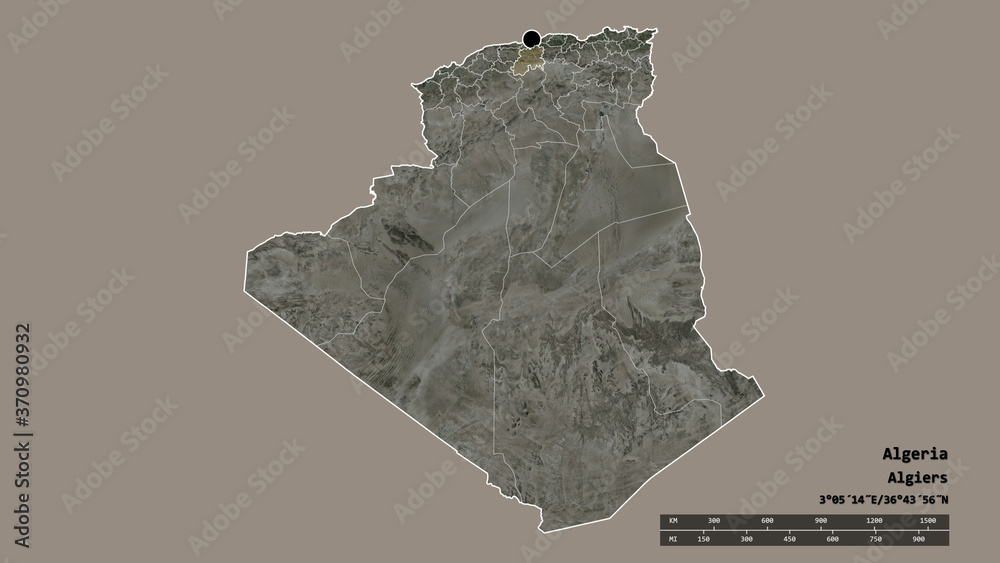 Location of Médéa, province of Algeria,. Satellite