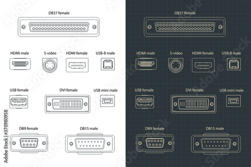 Interface Plug and sockets drawing