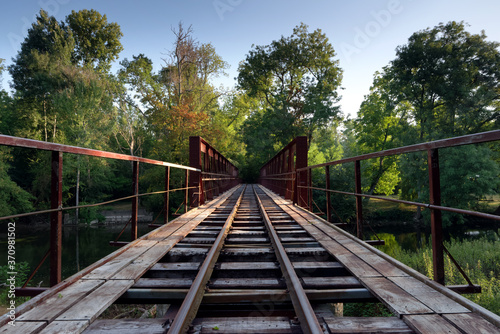 Old Railway bridge in the French Gatinais regional nature park 