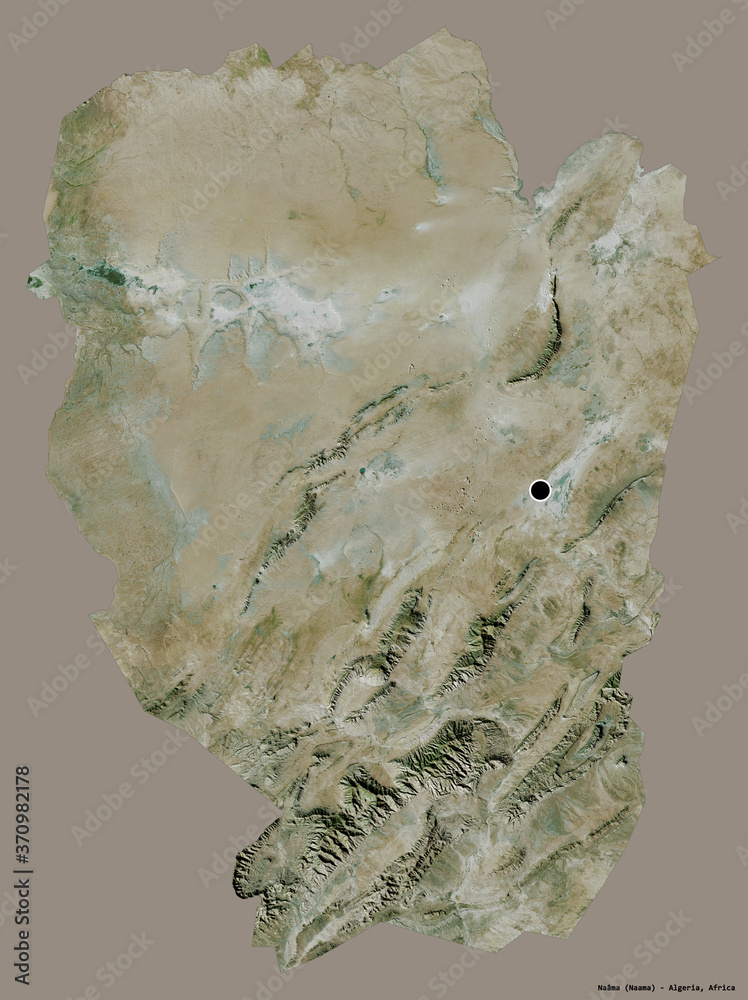 Naâma, province of Algeria, on solid. Satellite