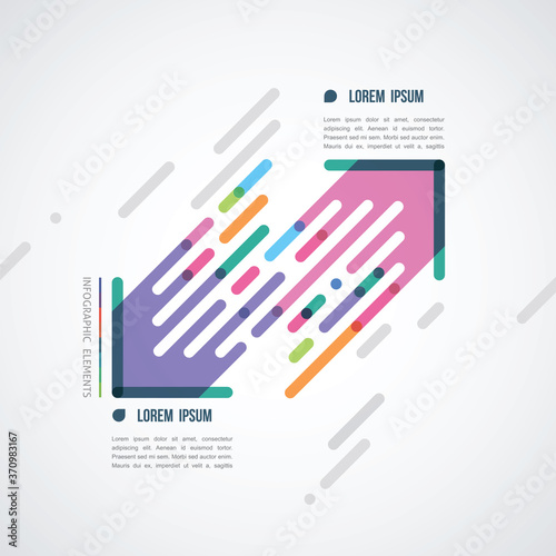 two color diagonal arrows infographics