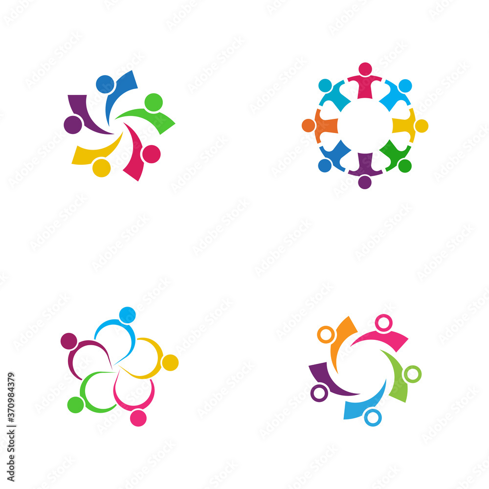 Set of Adoption and community care Logo template vector