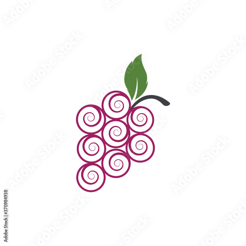 Grapes logo template vector icon illustration