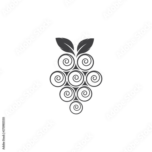 Grapes logo template vector icon illustration