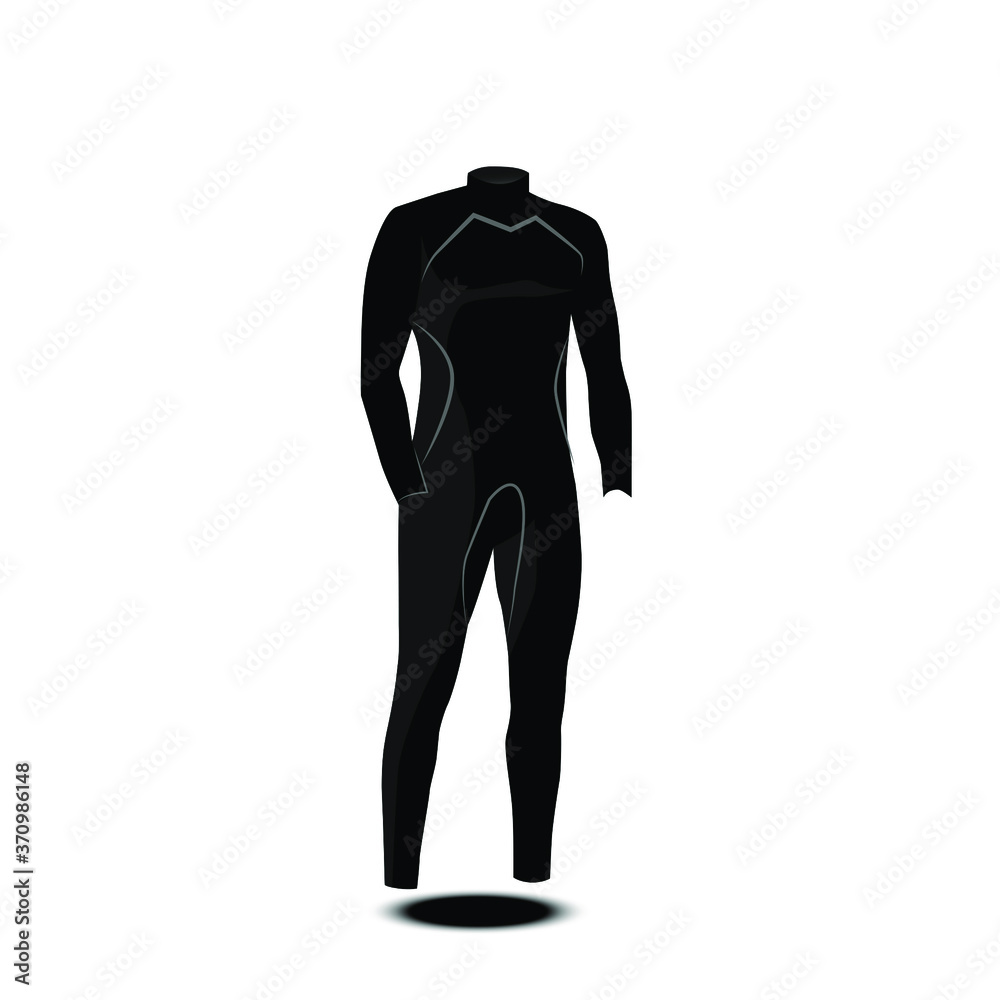 Diving suit for male vector and scuba suit underwater equipment Diving suit for male vector and scuba suit underwater equipment