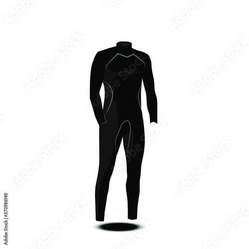 Diving suit for male vector and scuba suit underwater equipment