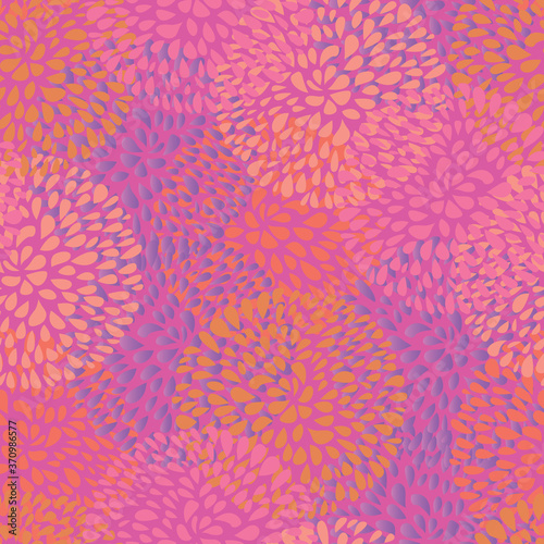 Playful floral petal spot, polka dot seamless pattern, perfect for fashion, home, stationary, kids. 