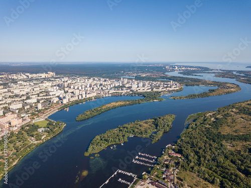 View of the Dnieper and Kiev from above.