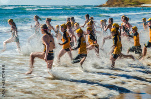 Nippers competitors in surf lifesaving competition, Australia photo