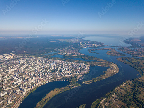 View of the Dnieper and Kiev from above. © Sergey