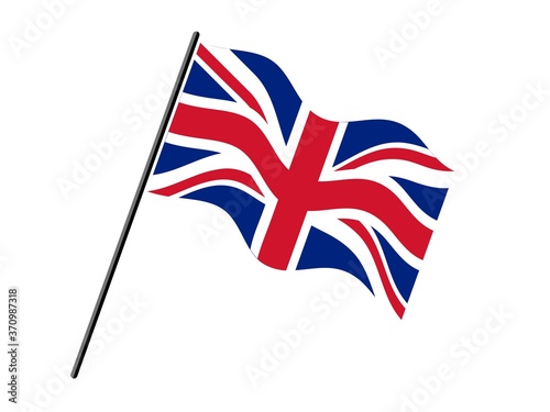 Fotografie, Obraz isolated united kingdom  flag waving by the wind