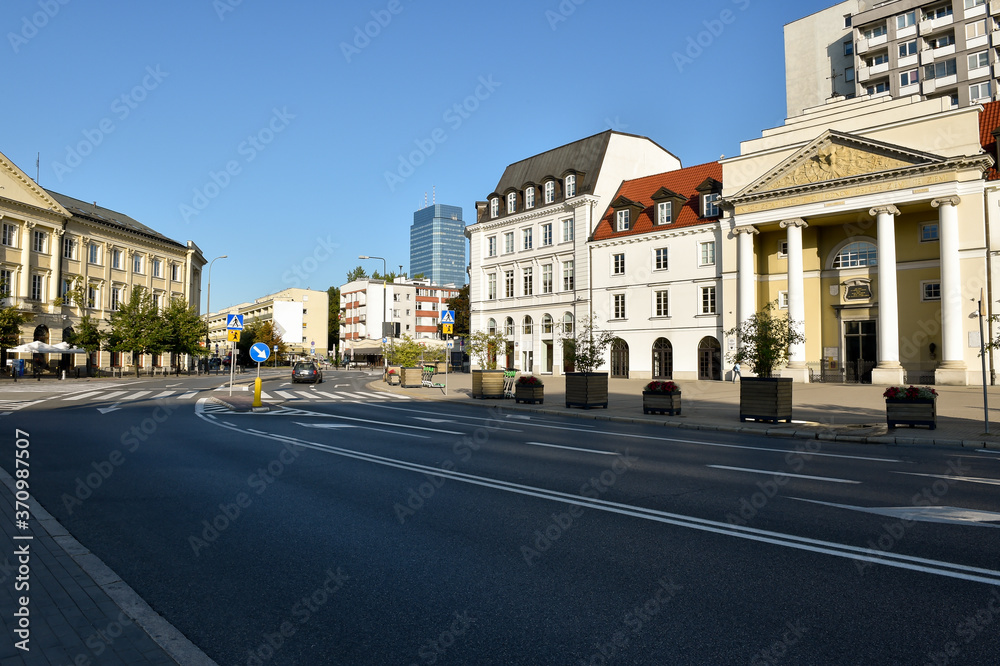 buildings on the theater square in Warsaw