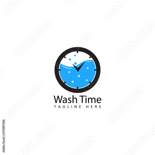 wash time logo template design vector in isolated background