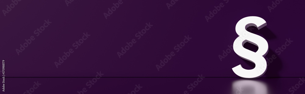 Paragraph / Section sign standing on the floor - Symbol of Law and Justice, with lots of copy space for your individual text Paragraph / Section sign standing on the floor - Symbol of Law and Justice, with lots of copy space for your individual text
