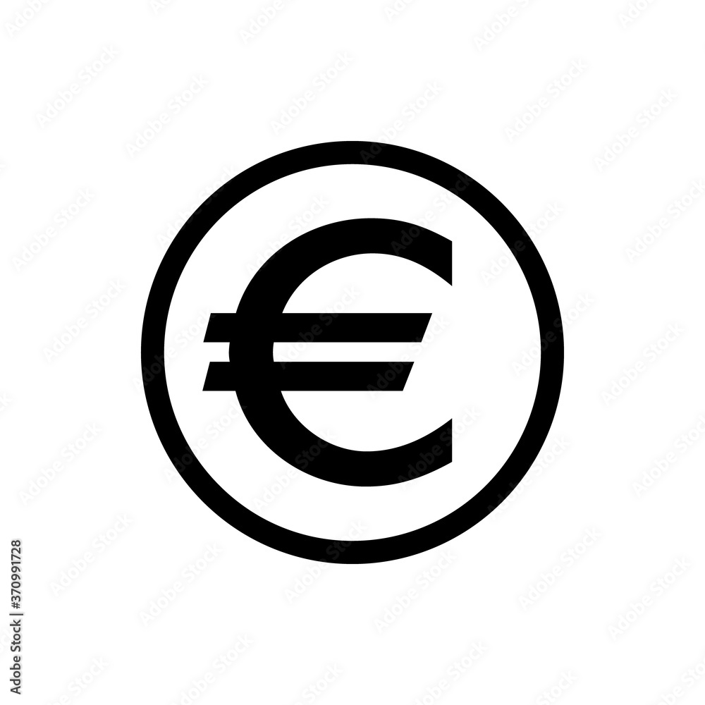 Euro coin money icon. Internet flat icon symbol for applications. - obrazy, fototapety, plakaty 