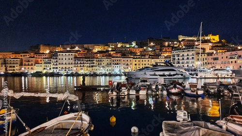 View of the turistic port of Portoferraio in Elba Island, Tuscany, Italy.