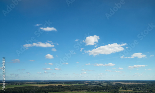 Blue sky over forest