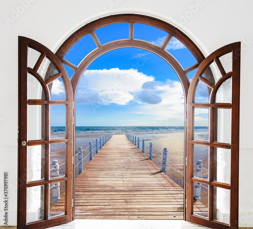 open door view of the gazebo Caribbean © dbrus