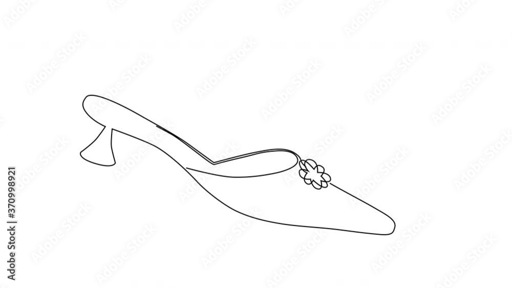 Self drawing animation of woman's heel, shoe. Concept of fashion. Copy space. White background. Self drawing animation of woman's heel, shoe. Concept of fashion. Copy space. White background.