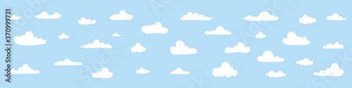 Clouds hand drawn. Clouds collection. Vector illustration