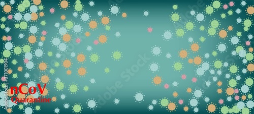 nCoV Quarantine Vector Banner. Virus Protection Flat Corona Web Page. 