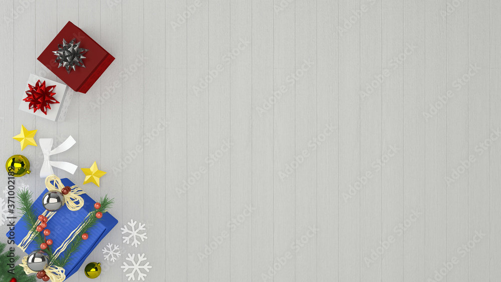 Fototapeta premium interior living room with with christmas tree decorration 3d render