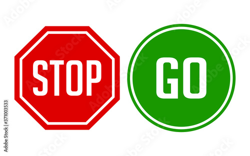 Stop and Go Road Sign Vector
