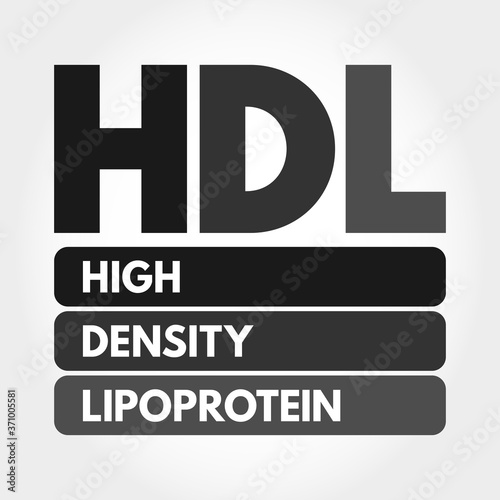 HDL - High-density lipoprotein acronym, medical concept background