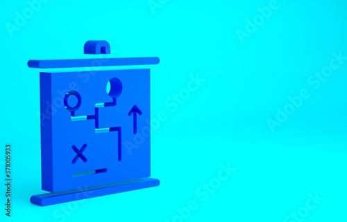 Blue Planning strategy concept icon isolated on blue background. Cup formation and tactic. Minimalism concept. 3d illustration 3D render.