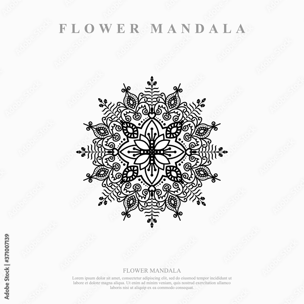 Fototapeta premium Flower Mandala. Vintage decorative elements. Oriental pattern, vector illustration.