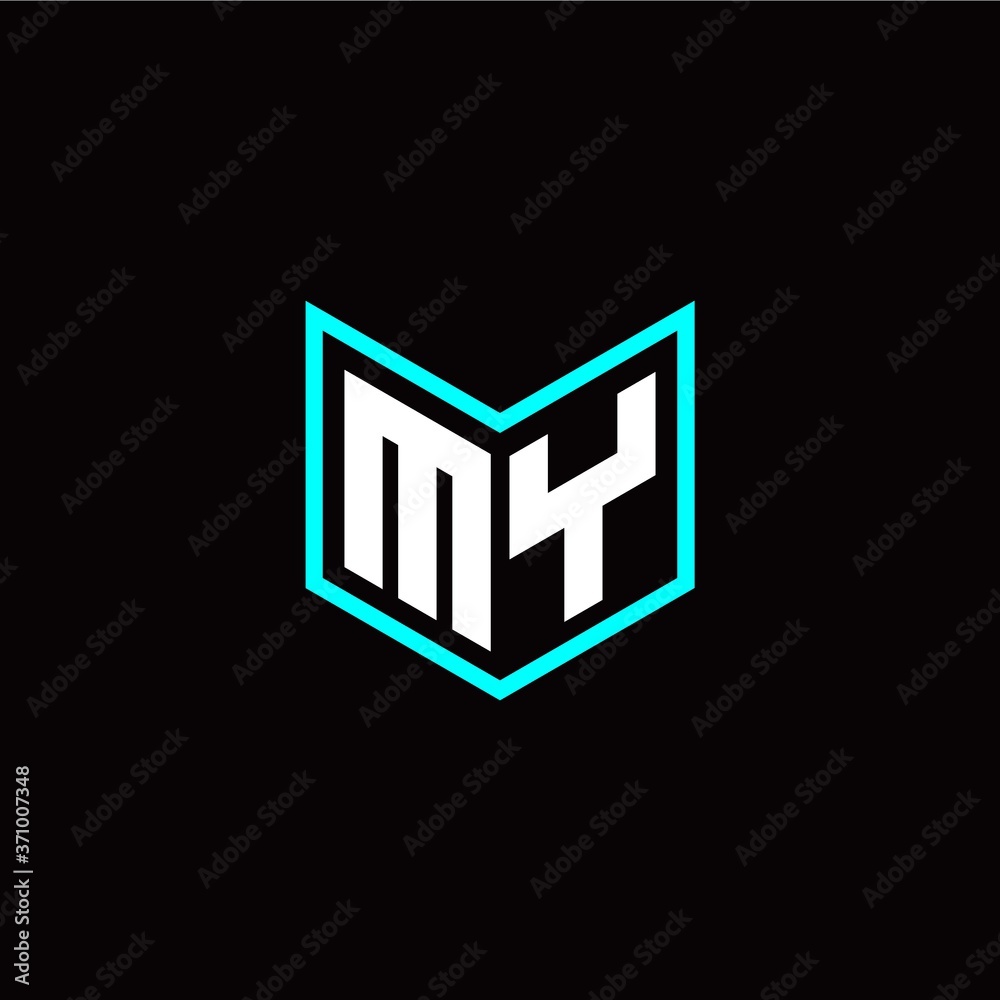 initial M Y letter with book style logo template vector initial M Y letter with book style logo template vector