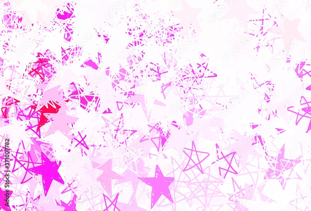 Light Purple, Pink vector layout with bright stars. Light Purple, Pink vector layout with bright stars.