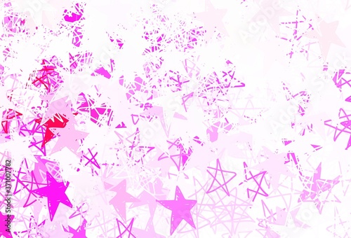 Light Purple  Pink vector layout with bright stars.