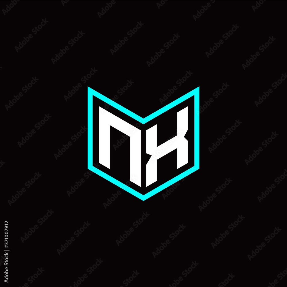 initial N X letter with book style logo template vector
