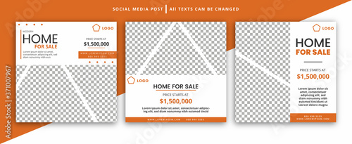 Real Estate Instagram Post Collection. Suitable for introducing houses and creating more attention in the customer and also suitable for advertising posts.