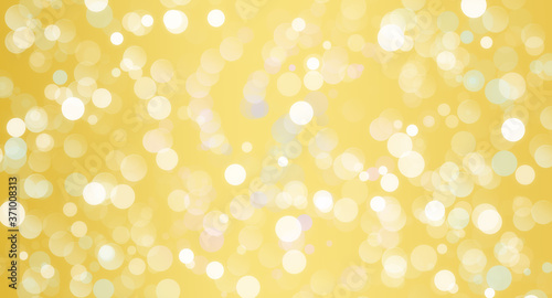 Gold, festive Background with white bokeh, chaotic circles.