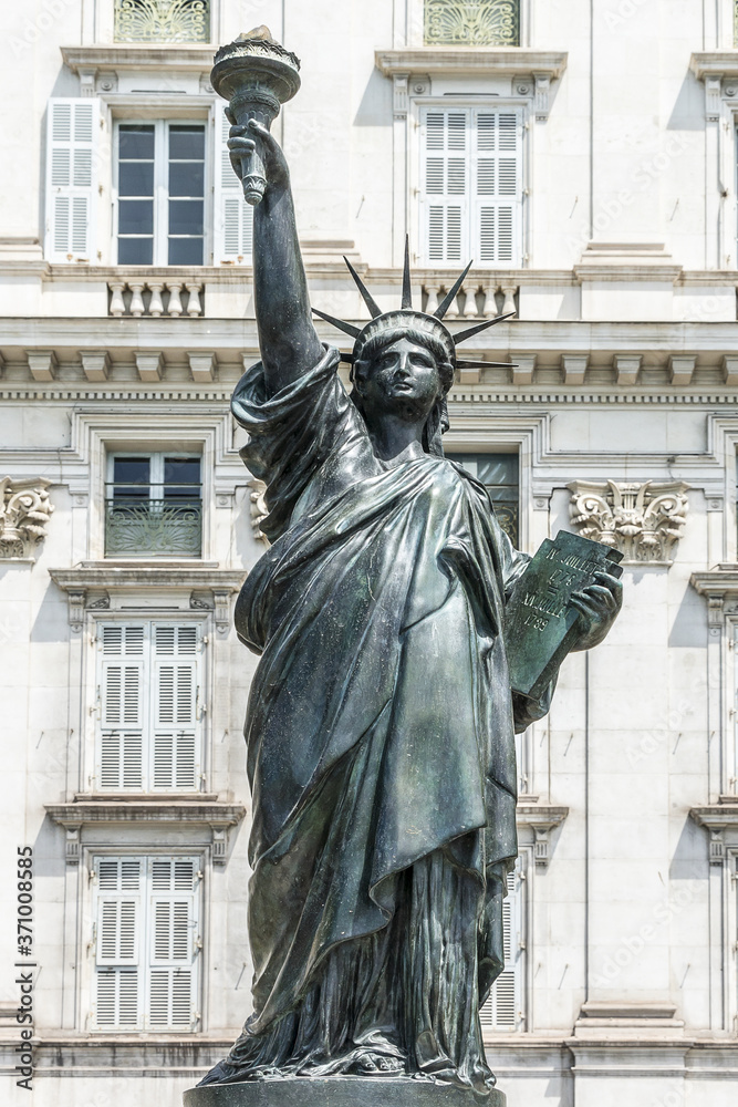 Statue of Liberty. A replica of America’s most famous monument Statue