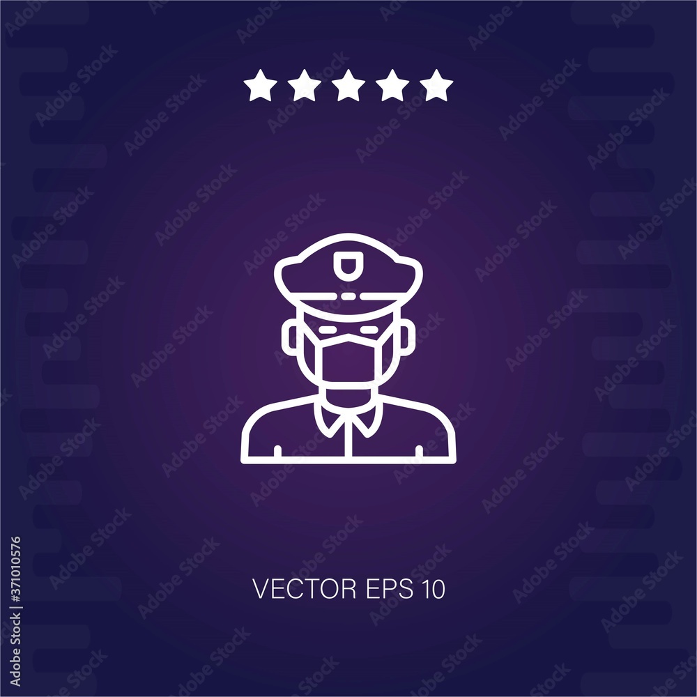 policeman vector icon modern illustration policeman vector icon modern illustration