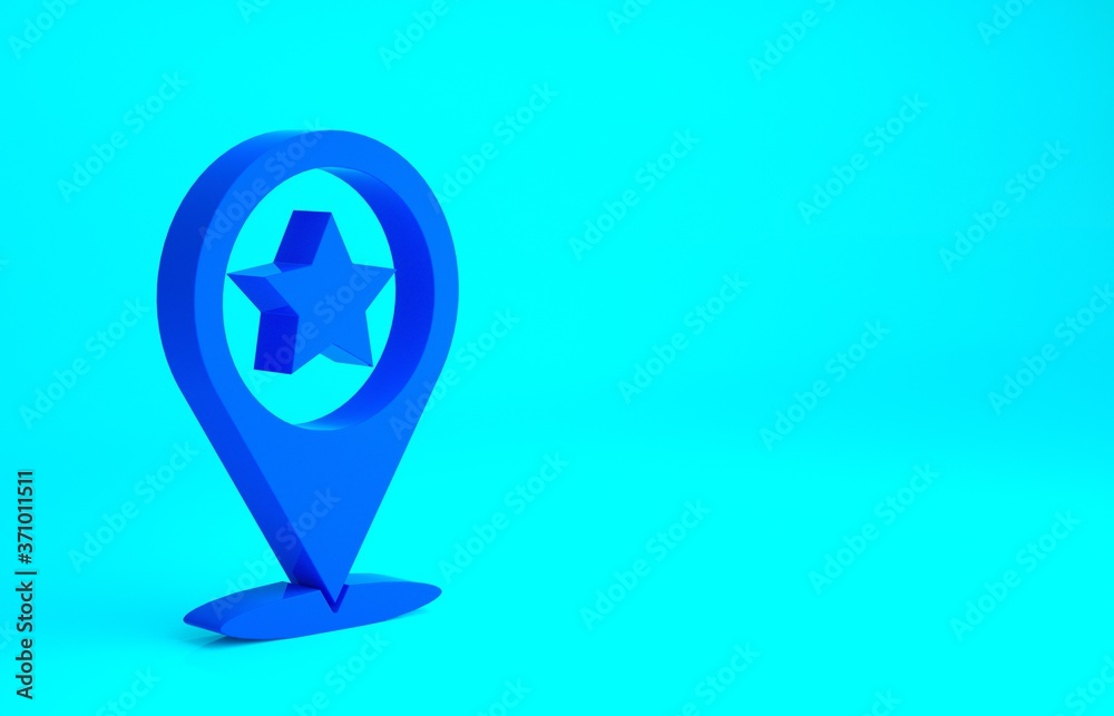 Blue USA Independence day icon isolated on blue background. 4th of July. United States of America country. Minimalism concept. 3d illustration 3D render. Blue USA Independence day icon isolated on blue background. 4th of July. United States of America country. Minimalism concept. 3d illustration 3D render.