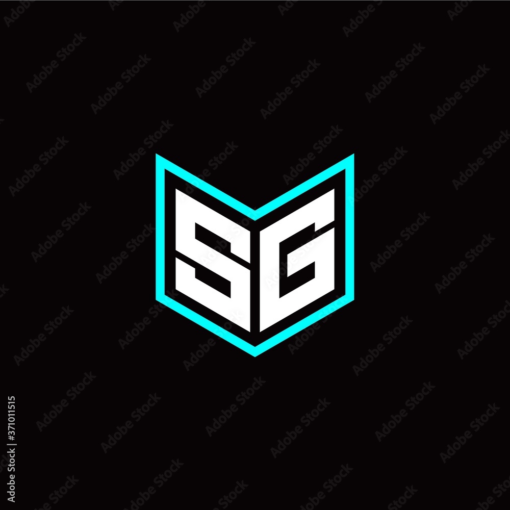 initial S G letter with book style logo template vector