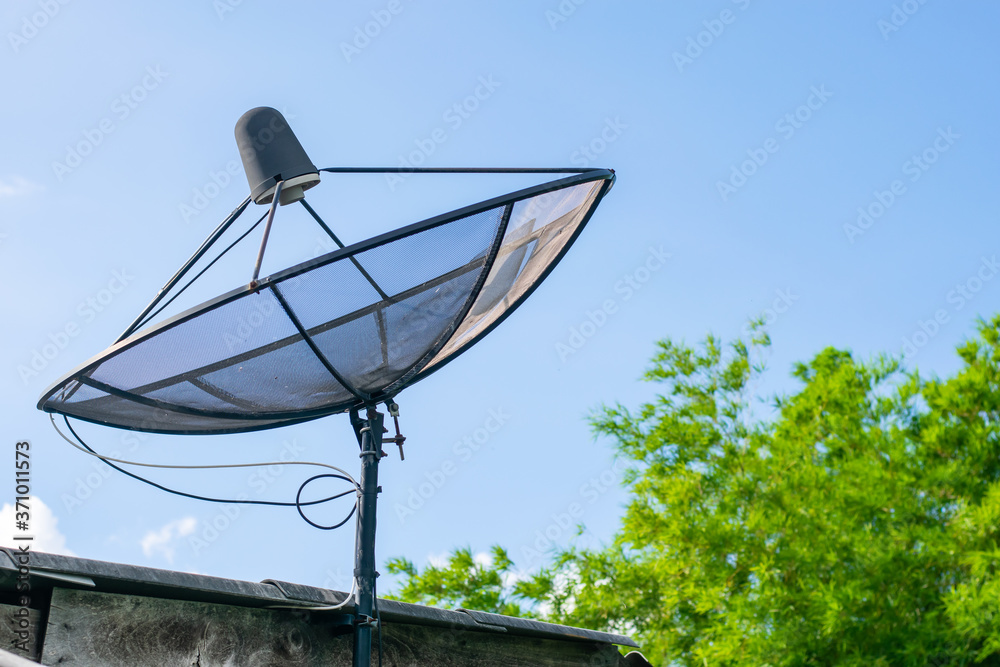 Satellite dishes on the roof Satellite dishes on the roof