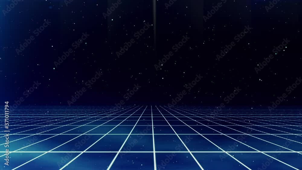 Retro cyberpunk style 80s Sci-Fi Background Futuristic with laser grid landscape. Digital cyber surface style of the 1980`s.