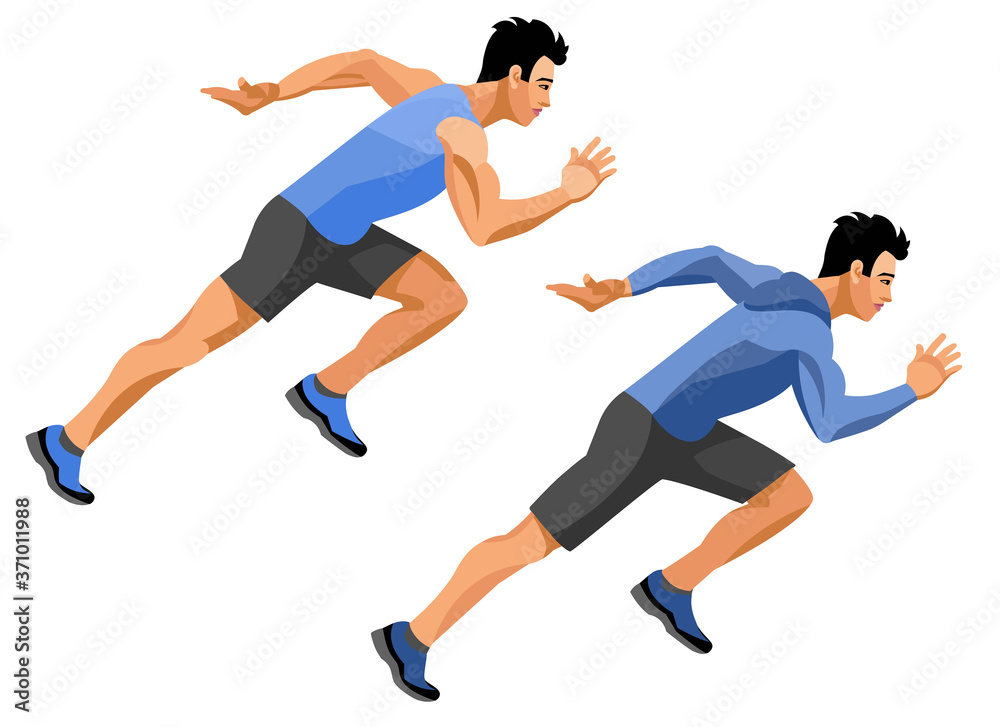 Two figures of a Japanese training runner 