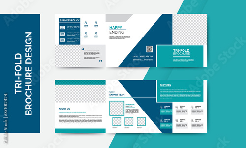 Creative business square bifold brochure template, bifold business brochure design