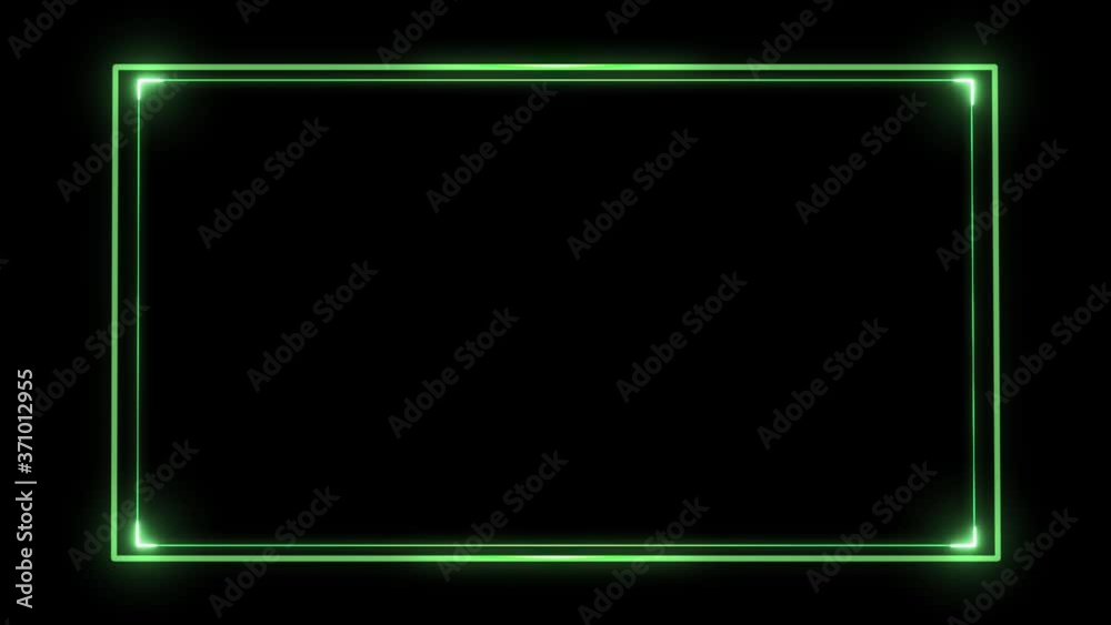 Abstract light neon frame on black background. laser show looped animation . 4K video