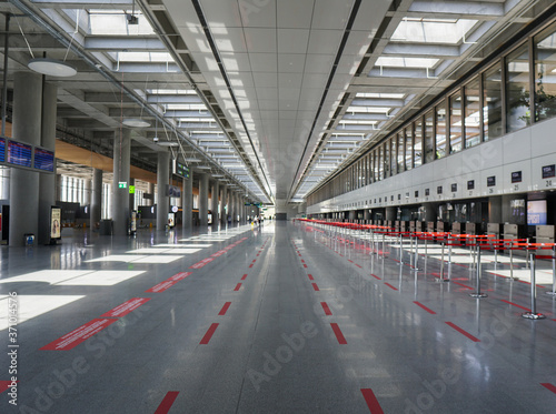 Turkey - Dalaman in July / 2020: Dalaman airport empty state.