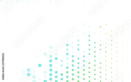 Light Blue, Green vector background with bubbles.