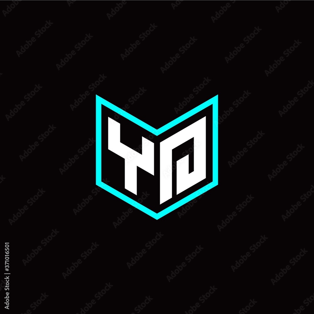 initial Y Q letter with book style logo template vector initial Y Q letter with book style logo template vector