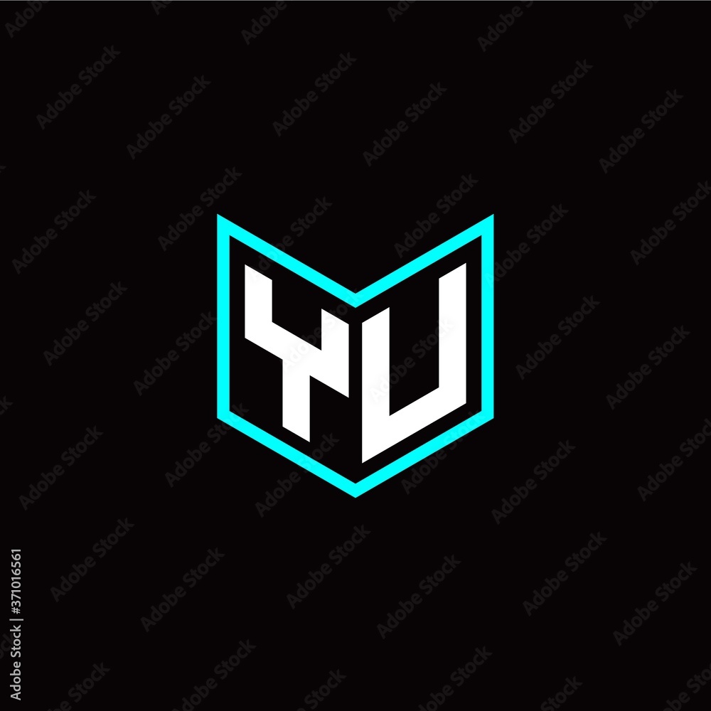initial Y U letter with book style logo template vector initial Y U letter with book style logo template vector